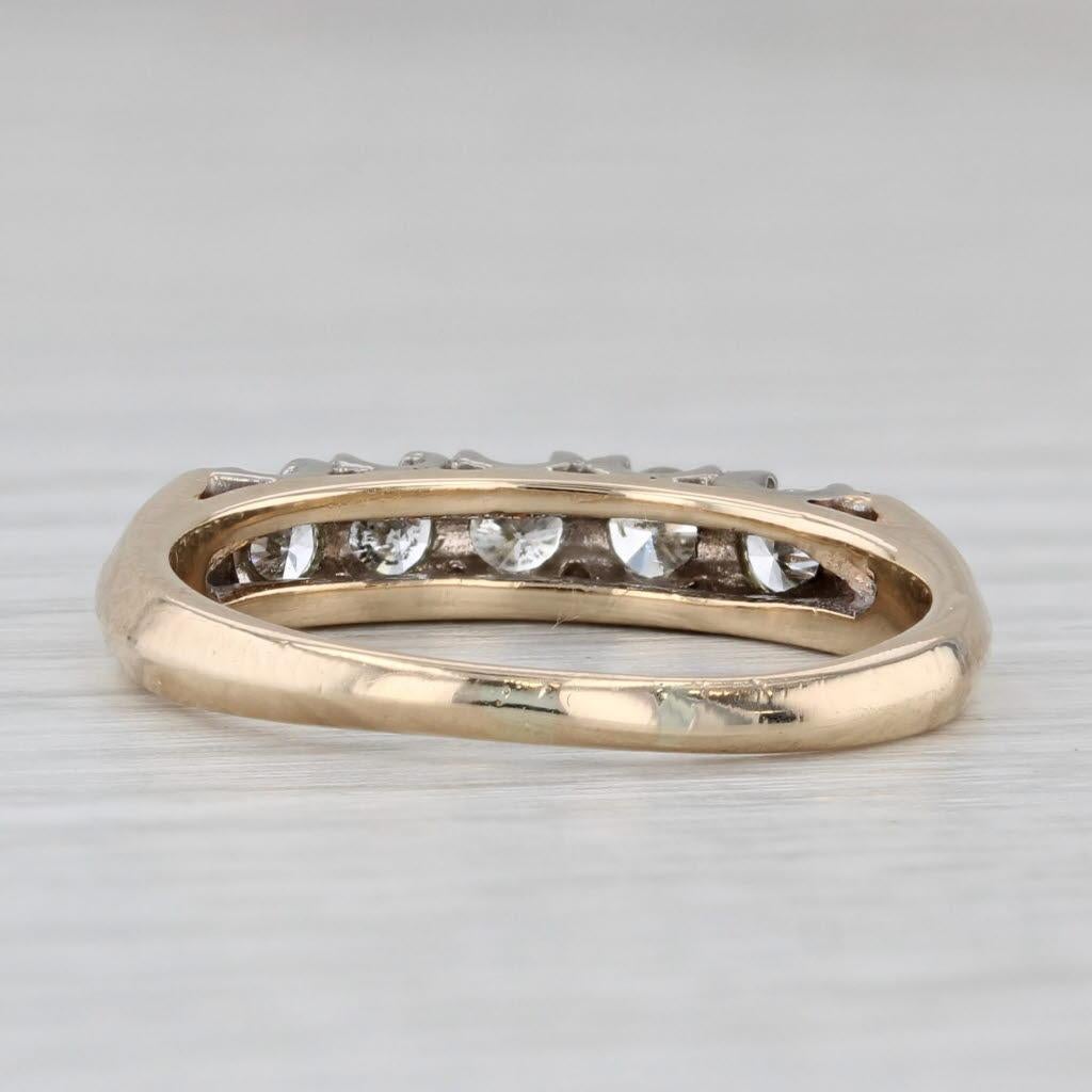 Taille ronde 0.50ctw Diamond Wedding Ring 14k Yellow Gold Size 7.25 Stackable Anniversary en vente