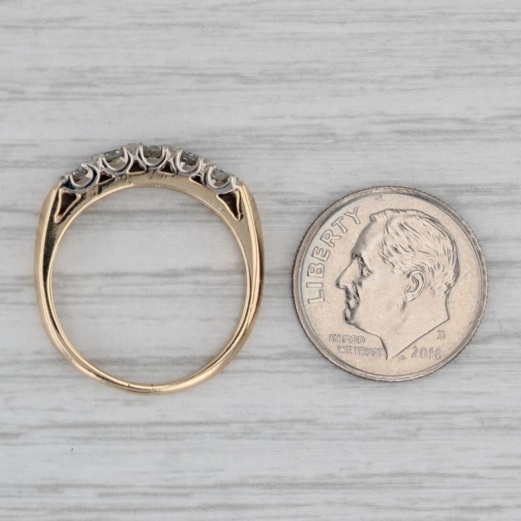 0.50ctw Diamond Wedding Ring 14k Yellow Gold Size 7.25 Stackable Anniversary en vente 2