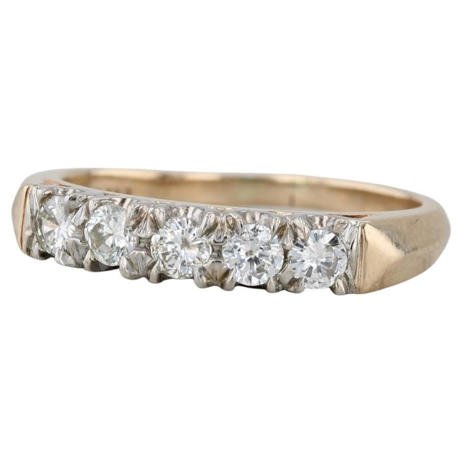 0.50ctw Diamond Wedding Ring 14k Yellow Gold Size 7.25 Stackable Anniversary