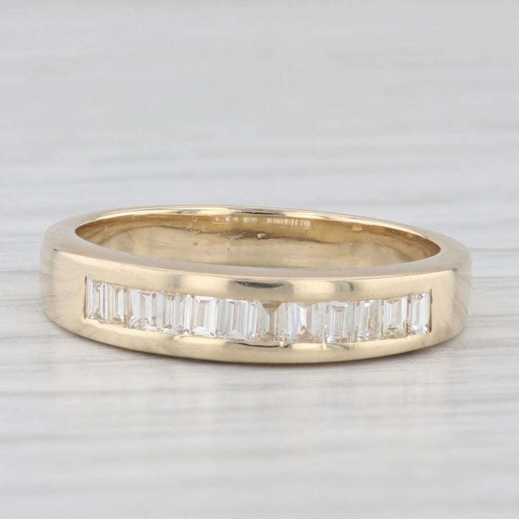 Baguette Cut 0.50ctw Diamond Women's Wedding Band 14k Yellow Gold Size 6.25 Stackable Ring