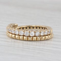 0.50ctw Diamond Wrap Coiled Band Bypass Ring 14k Gold Flexible Size Stackable