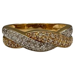 0.50ctw Estate Diamond Twist Ring 14K Yellow Gold Size 7