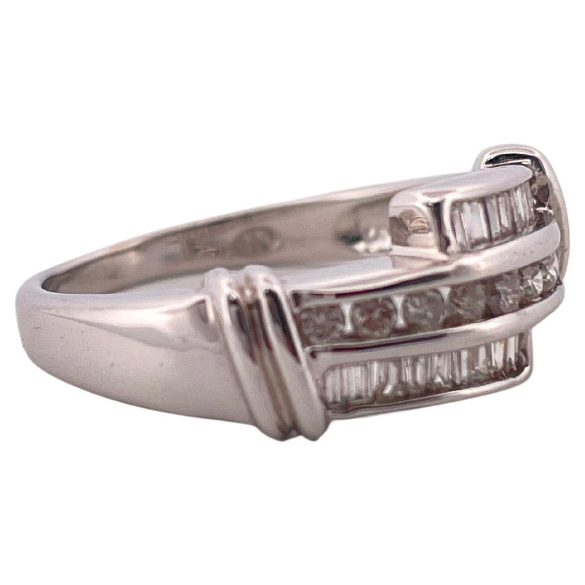 0,50ctw I/J SI2 Diamant Band Set in 14K Weißgold (Baguetteschliff) im Angebot