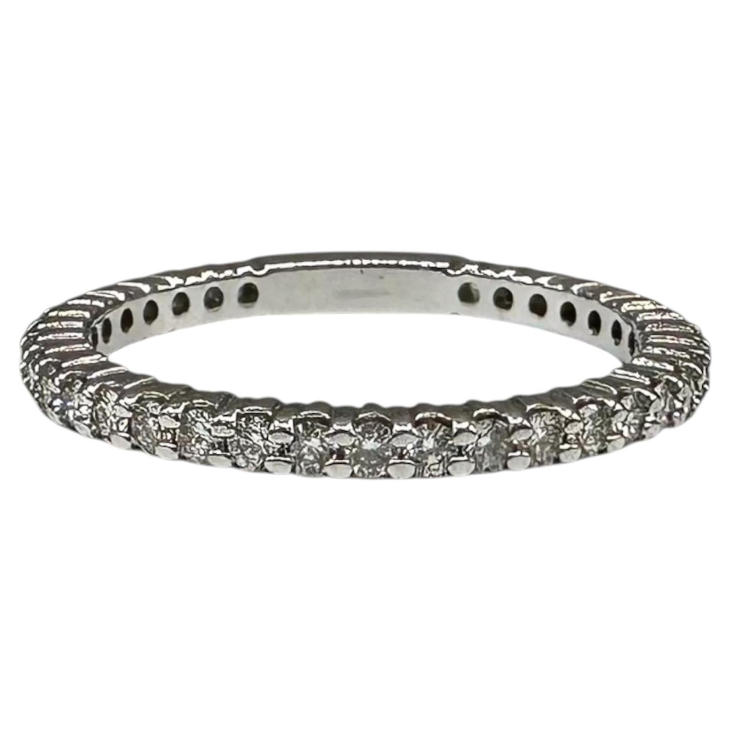 0.50ctw Nature Diamond Eternity Ring 14K White Gold Size 7