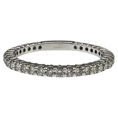 0.50ctw Natural Diamond Eternity Ring 14K White Gold Size 7