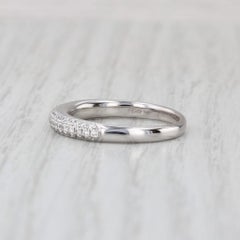 0.50ctw Pave Diamond Wedding Band 18k White Gold Size 6.5 Ring Stackable