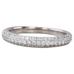 0.50ctw Pave Diamond Wedding Band 18k White Gold Size 6.5 Ring Stackable