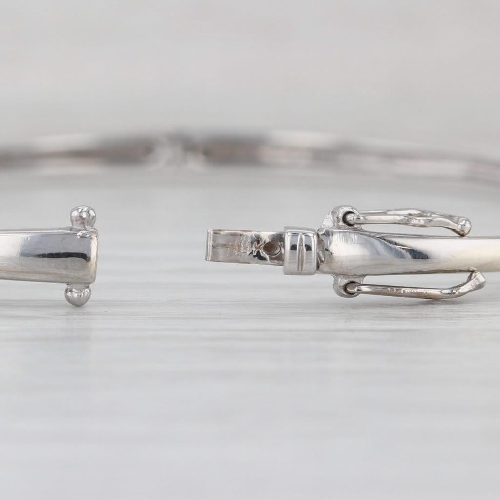 0.50ctw Zafiro rosa Pulsera brazalete 14k Oro blanco 6.75