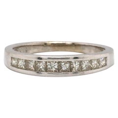 princess diamond wedding band 0.50ctw Princess Diamond Channel Set Wedding Band Ring in 14K White Gold