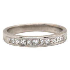 0.50ctw Princess Diamond Channel Set Wedding Band Ring in 18K White Gold 0.50ctw Princess Diamond Channel Set Wedding Band Ring in 18K White Gold