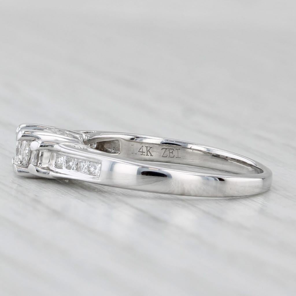 Femenino o masculino 0.50ctw Anillo de Compromiso Diamante Princesa Oro Blanco 14k Talla 5.75 en venta
