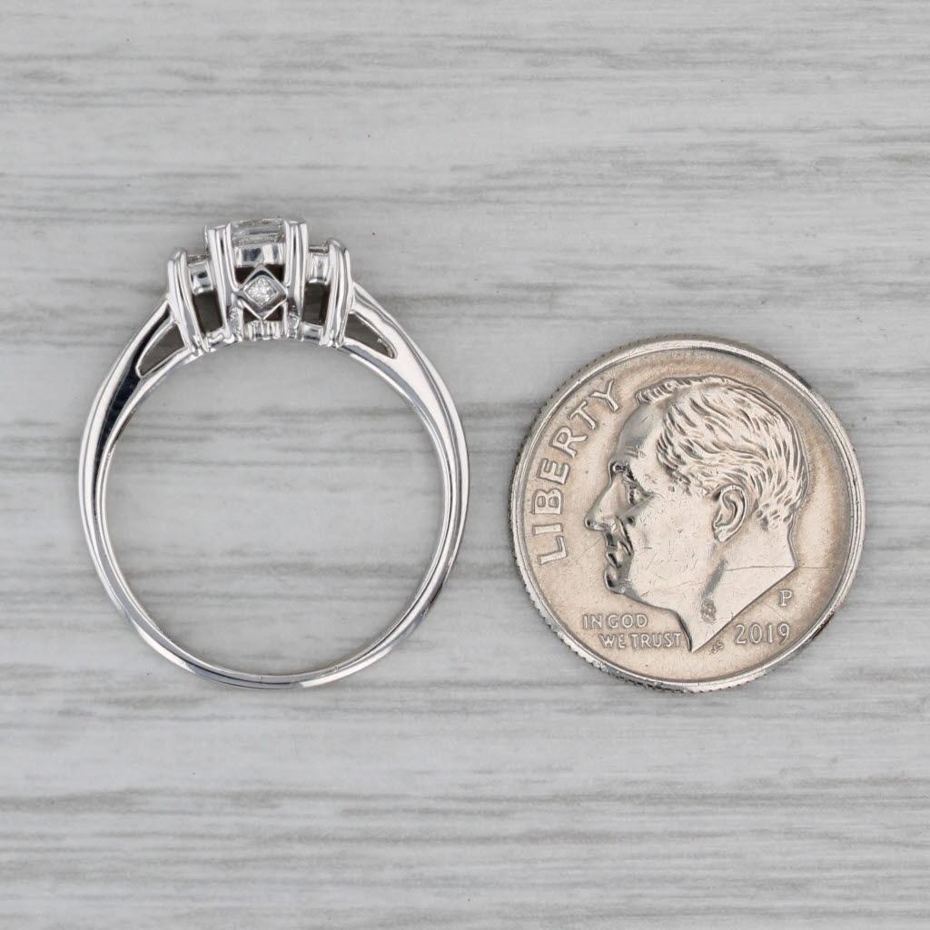 0.50ctw Anillo de Compromiso Diamante Princesa Oro Blanco 14k Talla 5.75 en venta 2