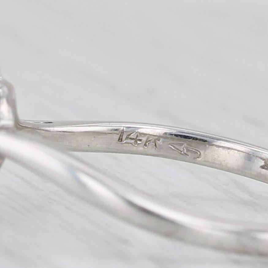 da uomo o donna Anello a grappolo con diamanti rotondi da 0,50 ct. in oro bianco 14k, misura 8,5, fidanzamento in vendita