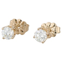 0.50ctw Round Diamond Solitaire Stud Earrings 14k Yellow Gold