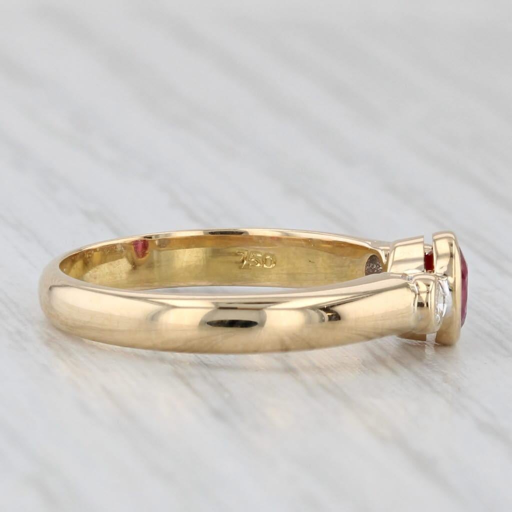 Femenino o masculino 0.50ctw Anillo Diamante Rubí Oro Amarillo 18k Talla 6 en venta