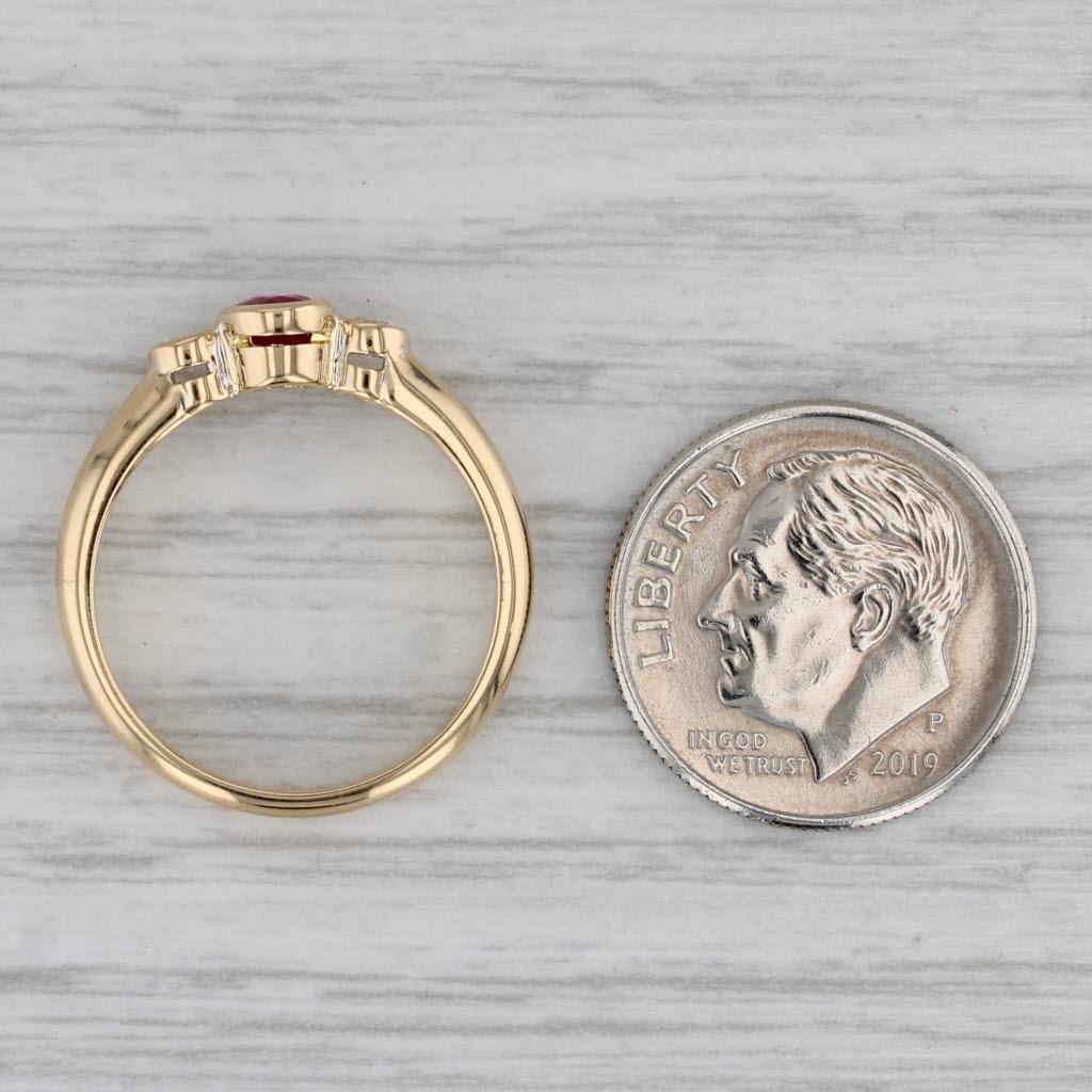 0.50ctw Anillo Diamante Rubí Oro Amarillo 18k Talla 6 en venta 2