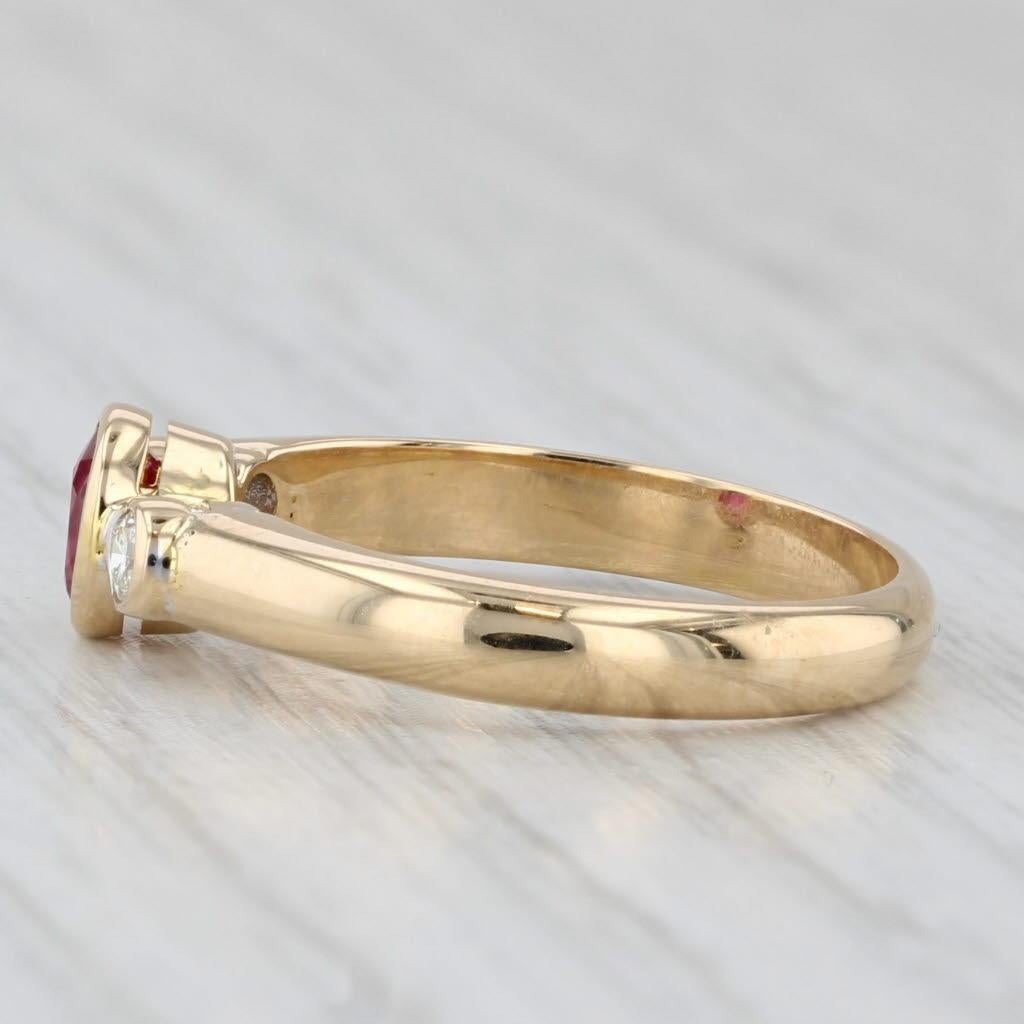 0.50ctw Anillo Diamante Rubí Oro Amarillo 18k Talla 6 en venta 3