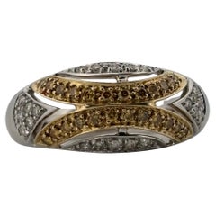 0.50ctw White & Yellow Natural Diamond 14K Gold Two Tone Ring