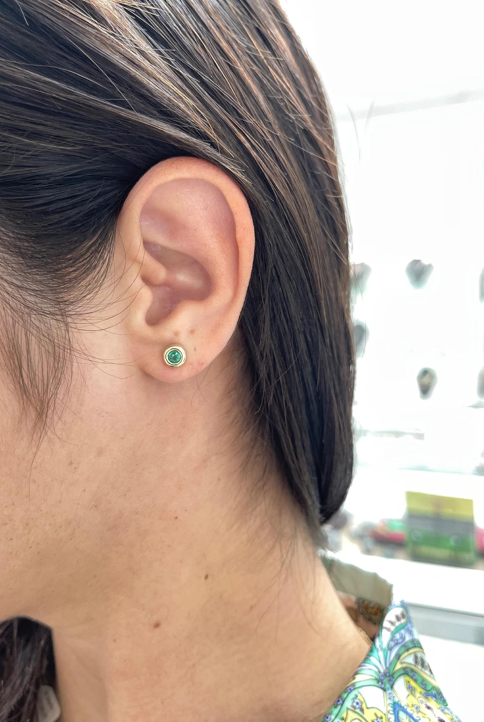 light green emerald earrings