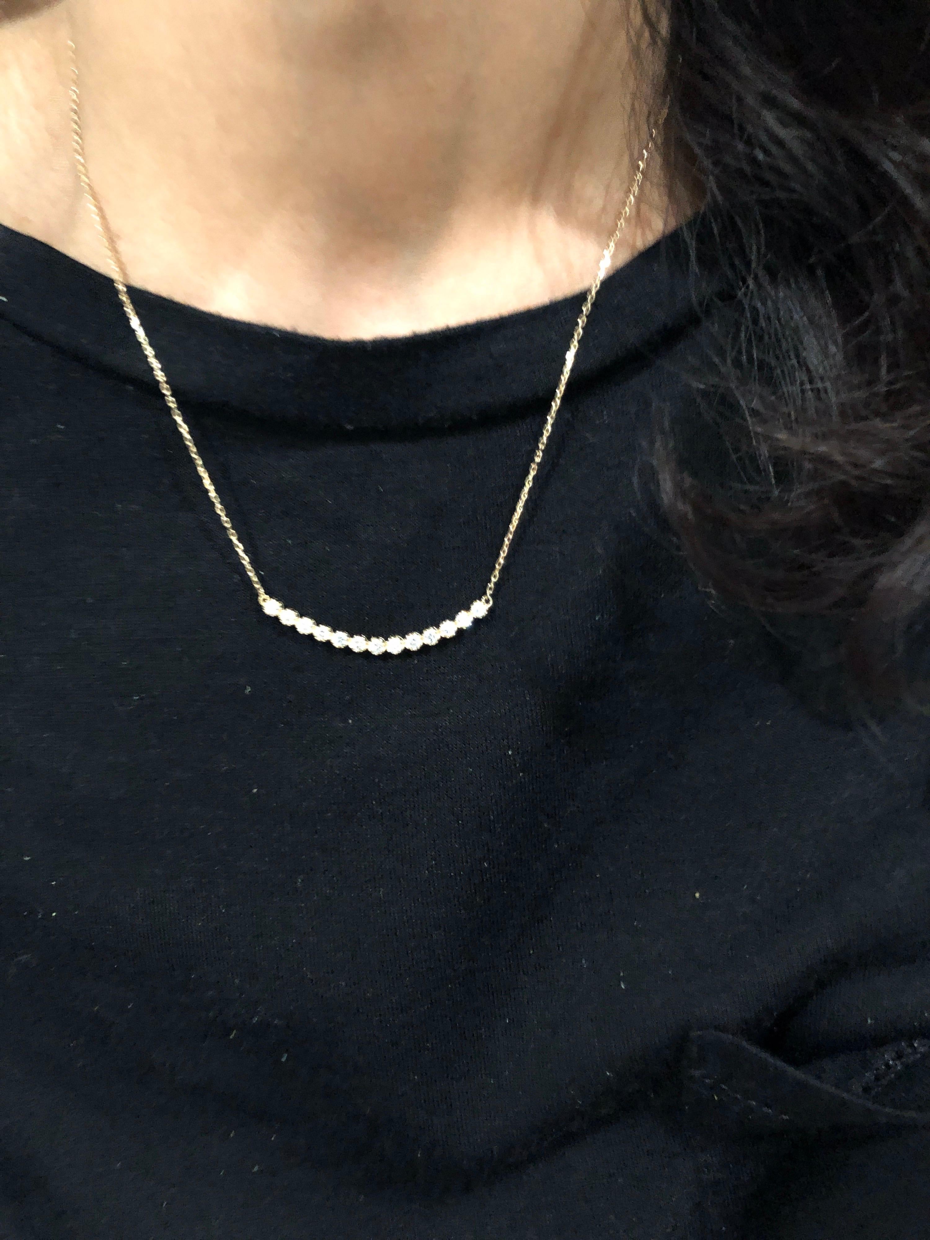 Women's 0.51 Carat Diamond Pendant with Chain Necklace 14 Karat Yellow Gold