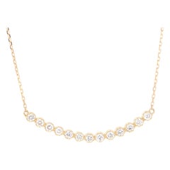 0.51 Carat Diamond Pendant with Chain Necklace 14 Karat Yellow Gold