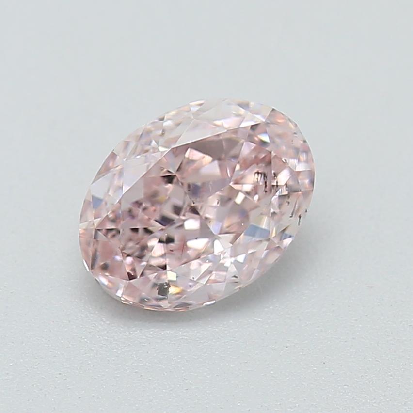 0.51 Carat Fancy Light Pink Oval Cut Diamond SI2 Clarity GIA Certified For Sale 3