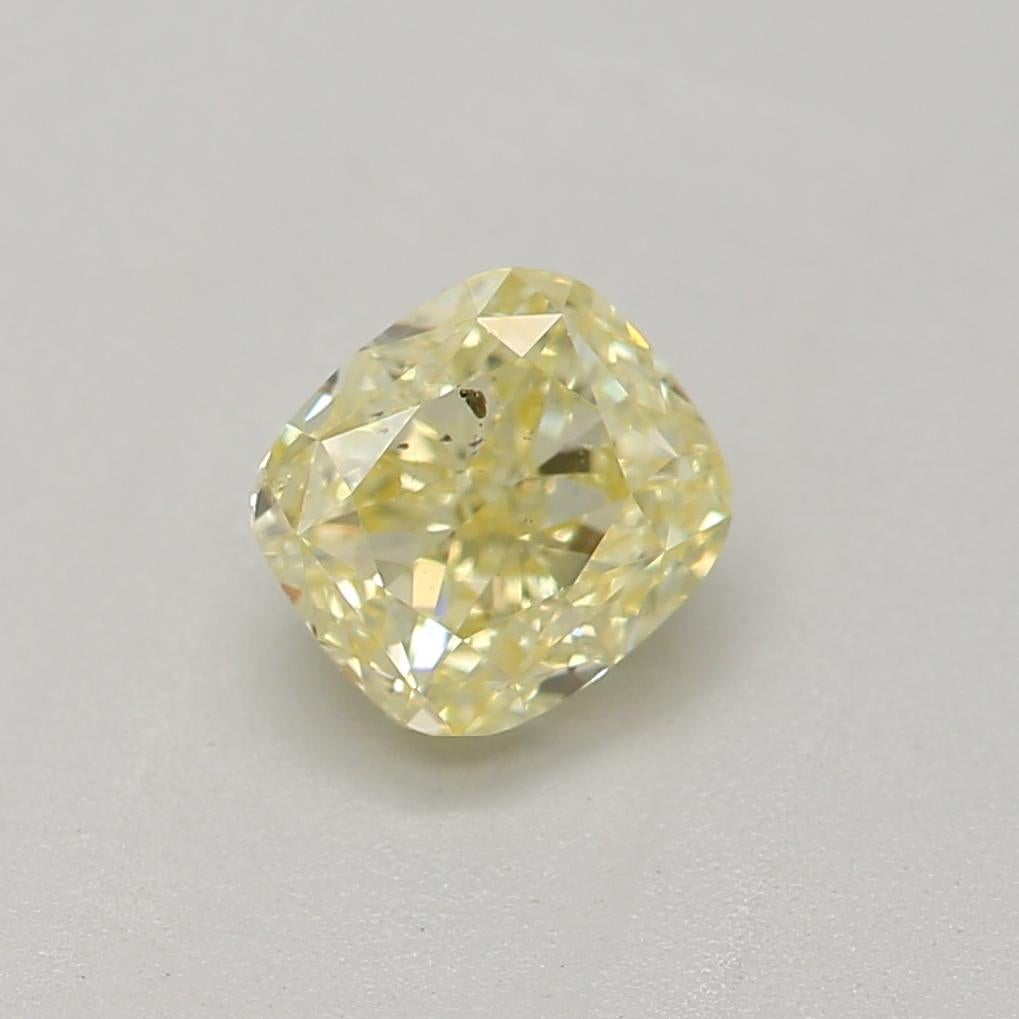 *100% NATURAL FANCY COLOUR DIAMOND*

✪ Diamond Details ✪

➛ Shape: Cushion
➛ Colour Grade: Fancy Yellow
➛ Carat: 0.51
➛ Clarity: Si2
➛ GIA Certified 

^FEATURES OF THE DIAMOND^

This 0.51 carat diamond is a relatively small yet elegant piece. It