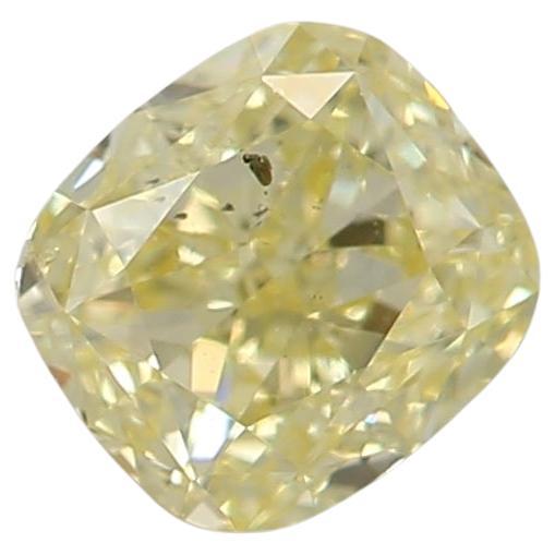 0.51 Carat Fancy Yellow Cushion cut diamond SI2 Clarity GIA Certified For Sale