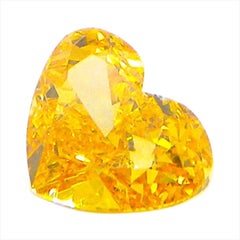 0.51 Carat GIA Certified Fancy Vivid Orange Yellow Heart-Shaped Diamond