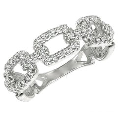 0,51 Karat natürlicher Diamant Kette Stil Ring G SI 14K Weißgold