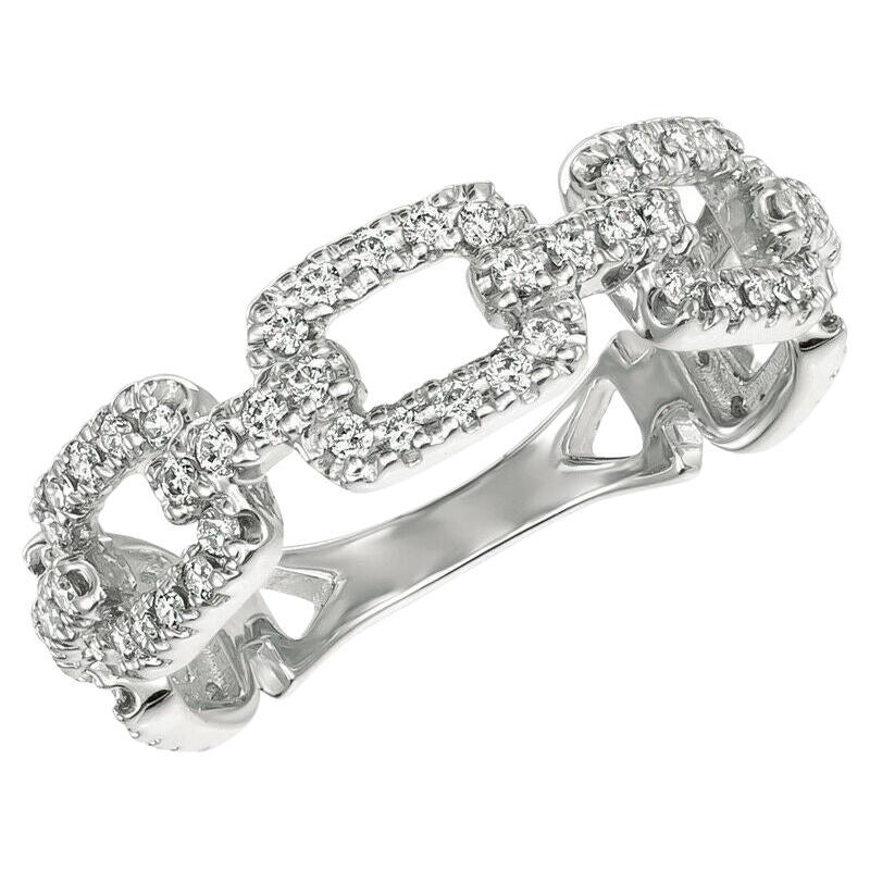 For Sale:  0.51 Carat Natural Diamond Chain Style Ring G SI 14K White Gold