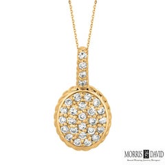 0.51 Carat Natural Diamond Oval Necklace