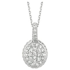 0.51 Carat Natural Diamond Oval Necklace