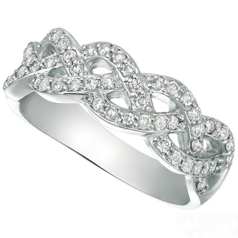 En venta: 0,51 Quilates Anillo Diamante Natural G SI Oro Blanco 14k  3