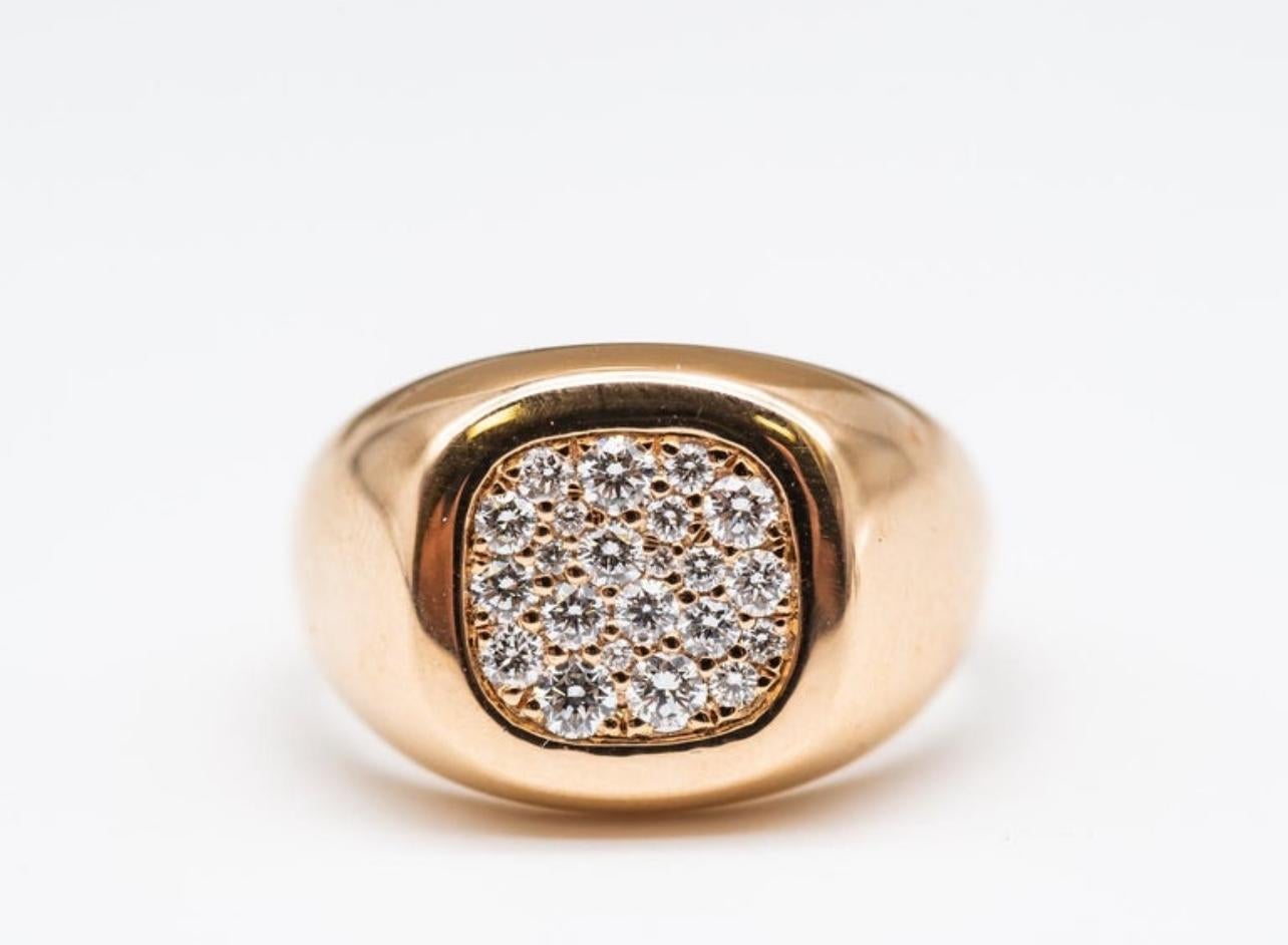 Artisan 0.51 Carat Pink Gold Diamond Ring For Sale