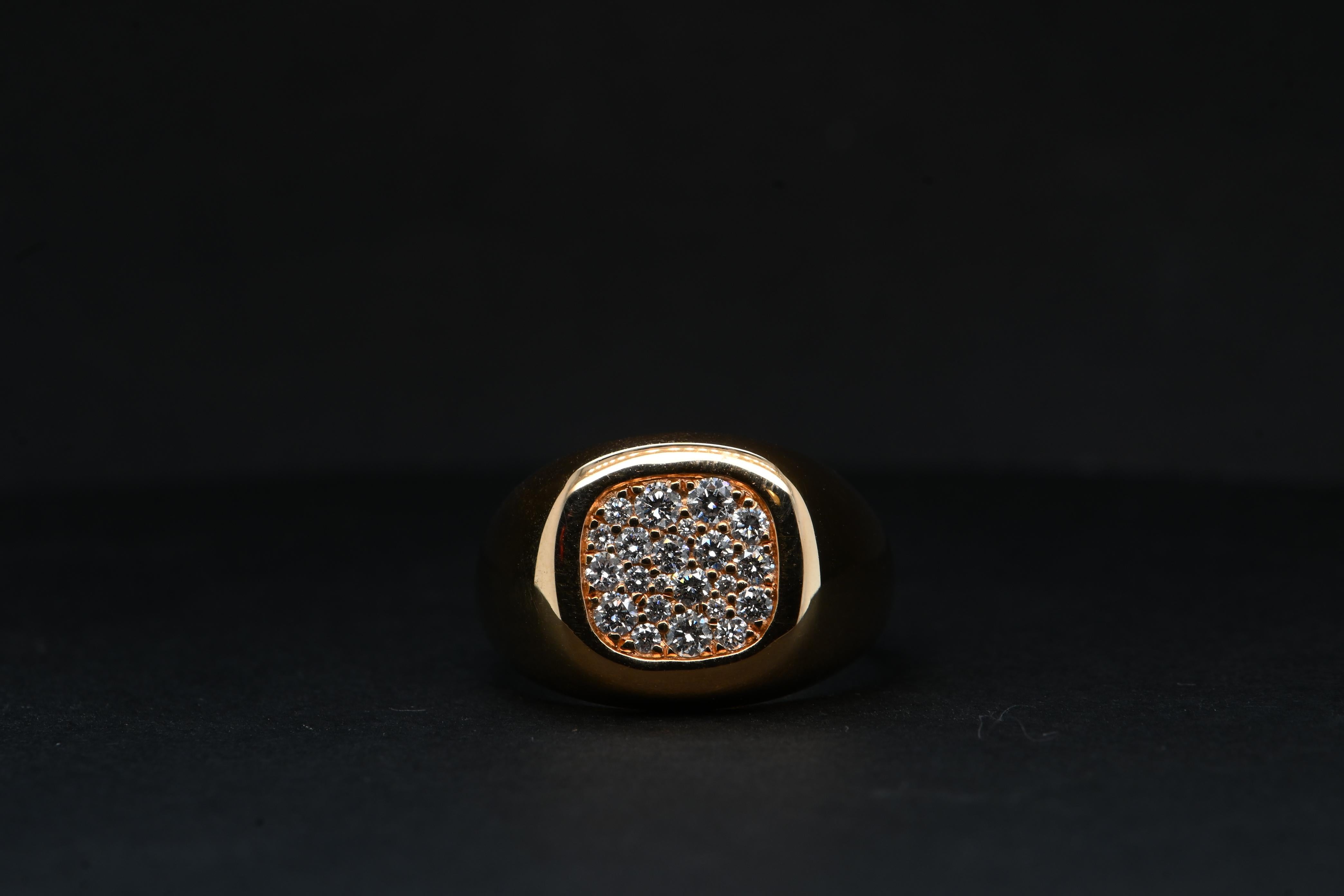 Brilliant Cut 0.51 Carat Pink Gold Diamond Ring For Sale