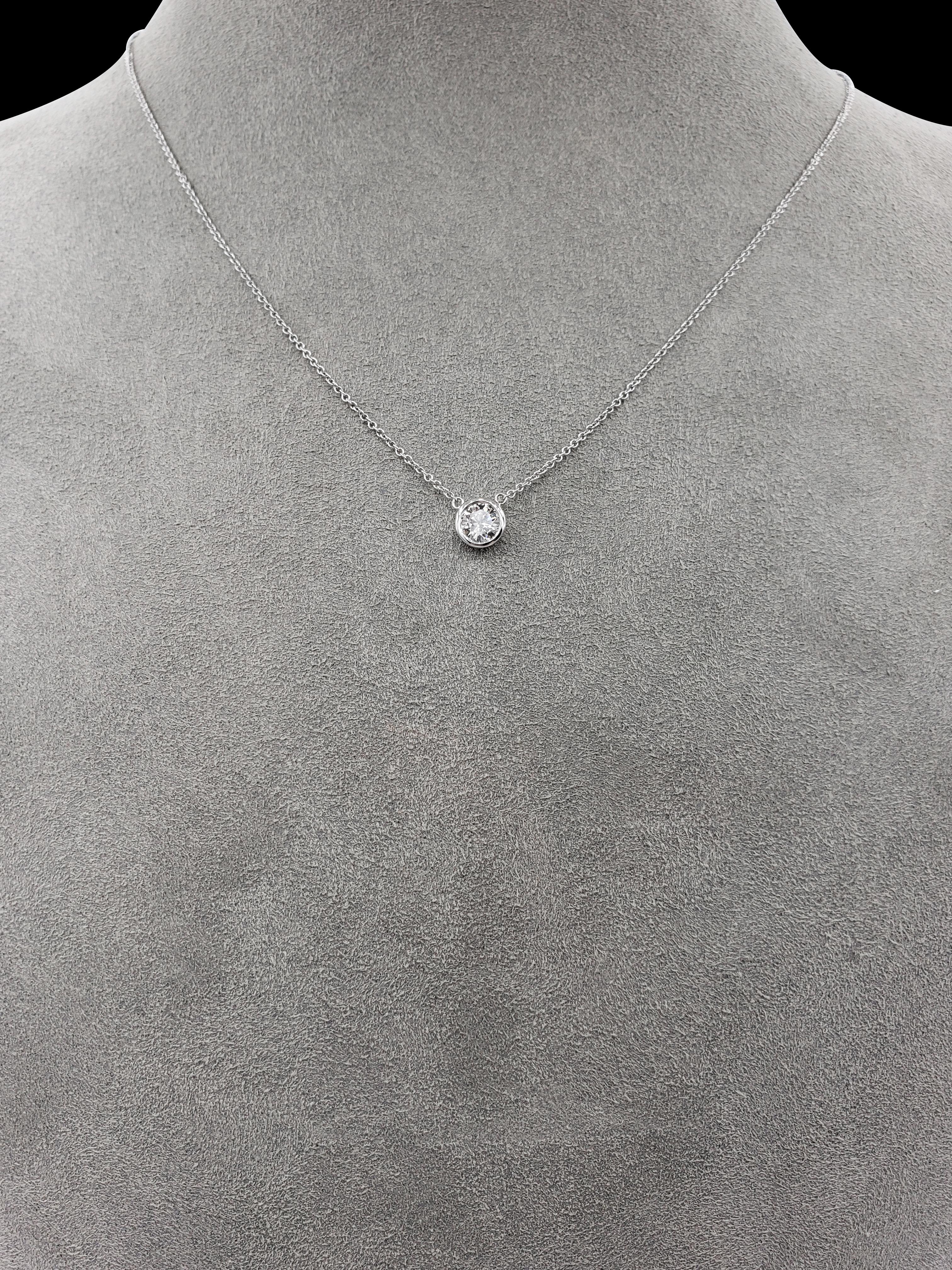 diamond bezel solitaire necklace