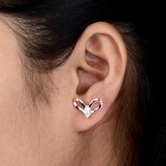 0.51 Carat SI/H Marquise Diamond Bow Stud Earrings 14 Karat Rose Gold