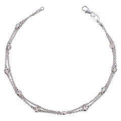 0,51 Karat Doppelreihiges Diamant-Armband aus Weißgold 14k