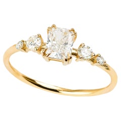 0.51 ct Cushion Cut Diamond Solitaire, Edge Stone Diamond Solitaire Ring