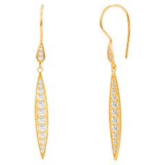 Boucles d'oreilles pendantes avec diamants 0,51ct en or 18k