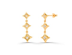 0.15ct Diamond Studs Star Earrings in 18k Gold