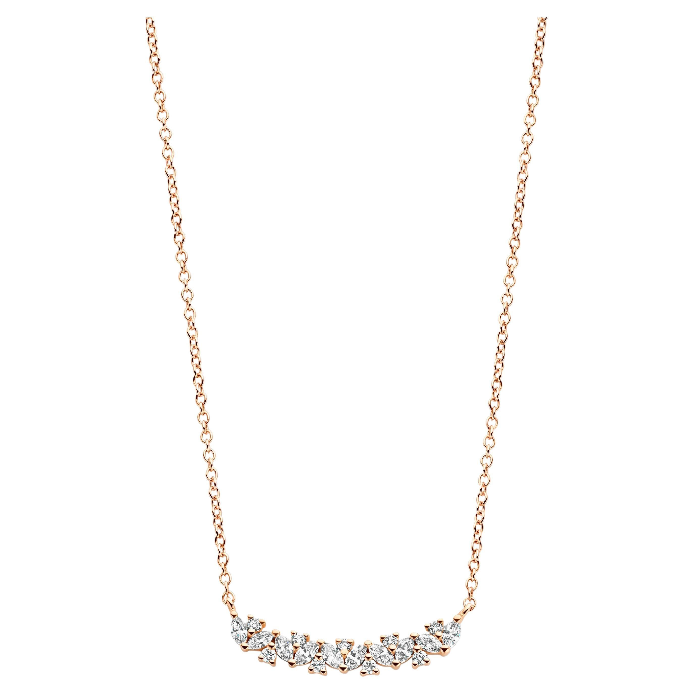0.51 Carat Diamond Yellow Gold Necklace In New Condition For Sale In GENT, BE