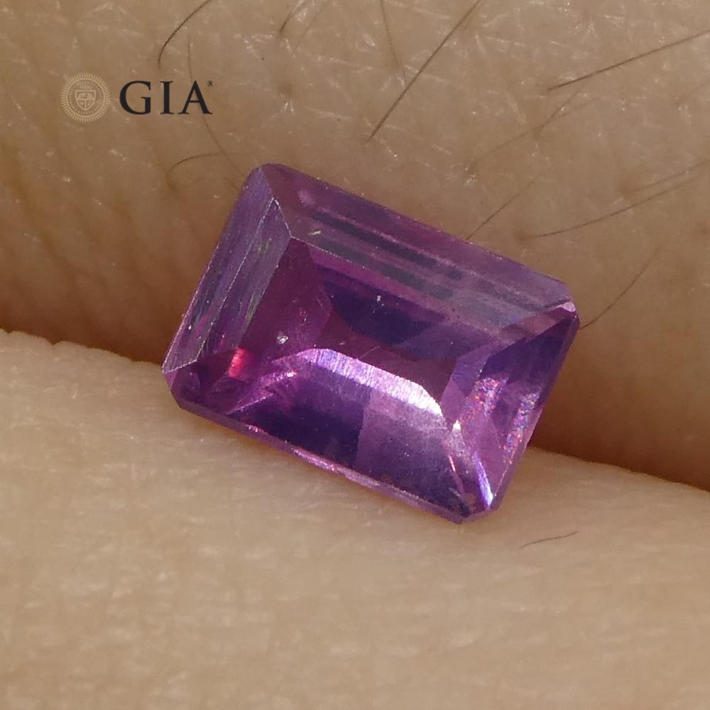 0.51ct Octagonal Pink-Purple Sapphire GIA Certified Pakistan / Kashmir Unheated 6