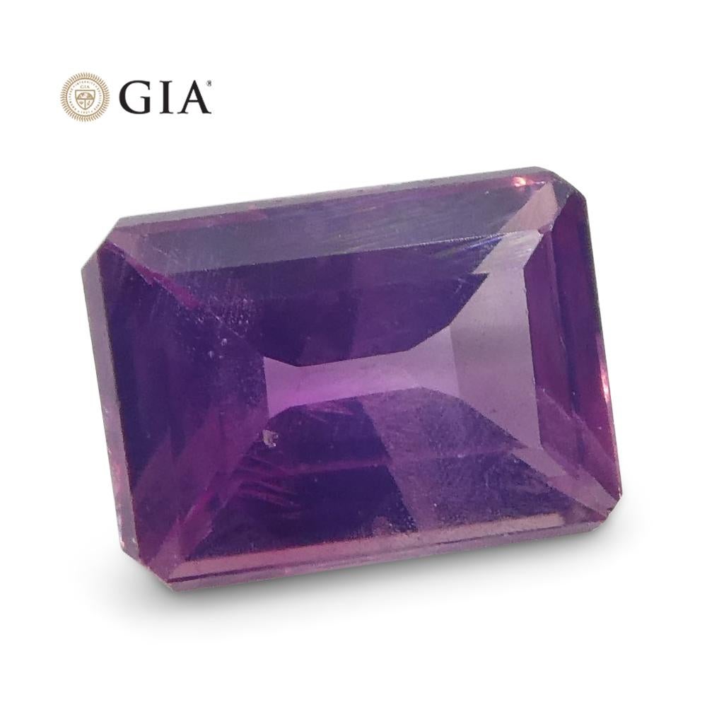 0.51ct Octagonal Pink-Purple Sapphire GIA Certified Pakistan / Kashmir Unheated 1