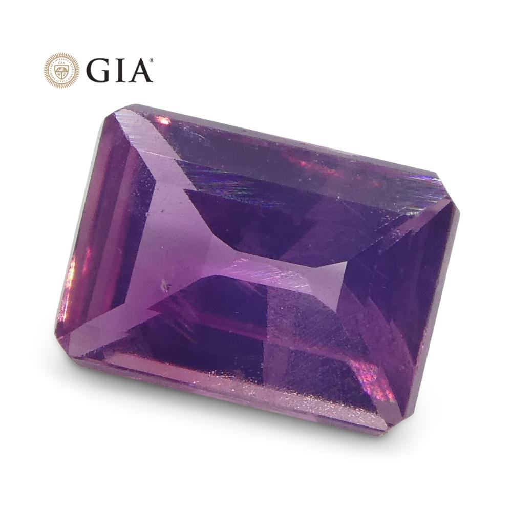 0.51ct Octagonal Pink-Purple Sapphire GIA Certified Pakistan / Kashmir Unheated 2