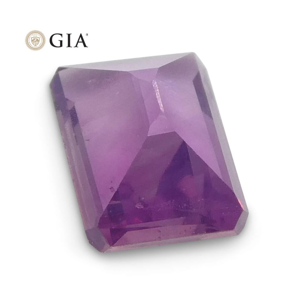 0.51ct Octagonal Pink-Purple Sapphire GIA Certified Pakistan / Kashmir Unheated 3
