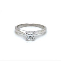 0.51ct Princess Diamond Solitaire Engagement Ring in 18k White Gold