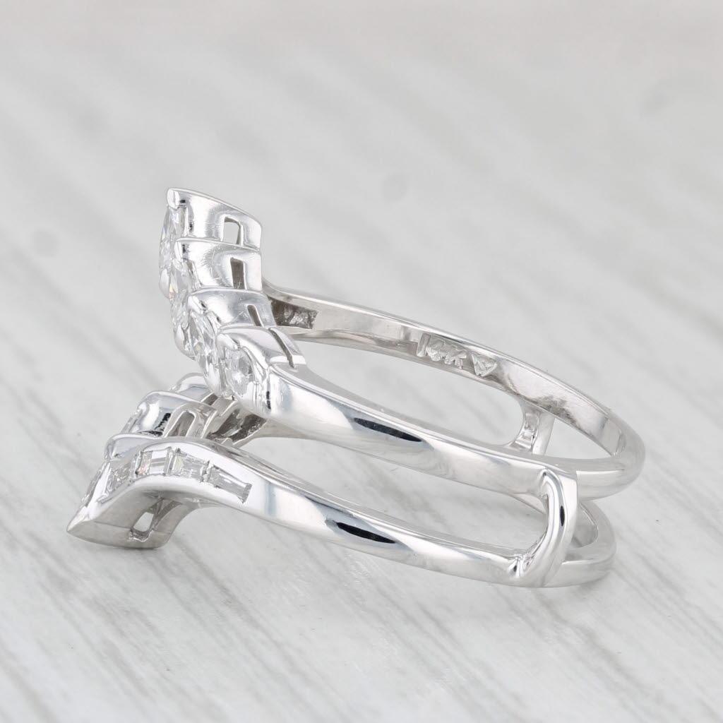 0.51ctw Anillo Diamante Guarda Envoltura Oro Blanco 14k Talla 6.5 Boda Nupcial en Bueno estado para la venta en McLeansville, NC