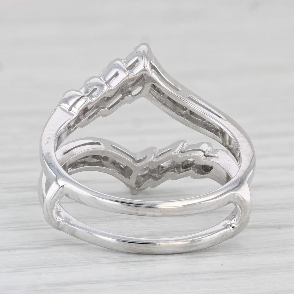 De las mujeres 0.51ctw Anillo Diamante Guarda Envoltura Oro Blanco 14k Talla 6.5 Boda Nupcial en venta